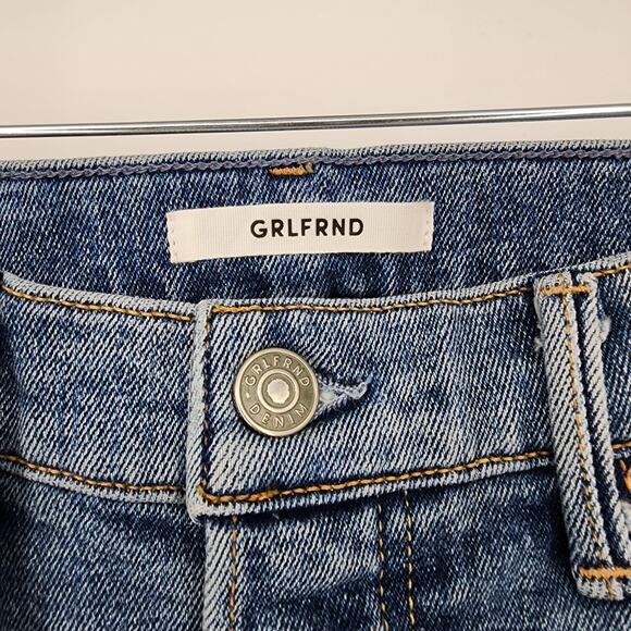 GRLFRND Button Fly Skinny Leg High Rise Distressed Karolina in Not Me Size 26 - Picture 3 of 8